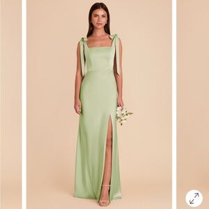 Birdy Grey Pale Pistachio Alex Elegant Green Sleeveless Dress Bows (removable)